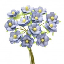 Pomito flor mini papel margaritas 2cm x 12 azul oxford