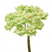 Pomito flor mini papel margaritas 2cm x 12 verde claro