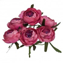 Pomito flor mini tela ranúnculos 4cm x 6 fl rosa palo