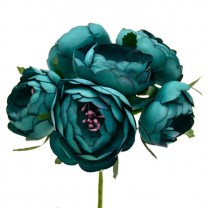 Pomito flor mini tela ranúnculos 4cm x 6 fl verde oscuro