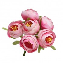 Pomito flor mini tela ranúnculos 4cm x 6 fl rosa bebe