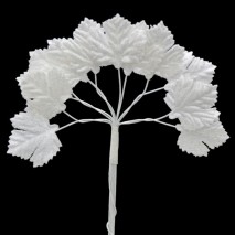 Pomito flor mini tela hojas terciopelo hiedra 2,5 x 2,5 cm blanca