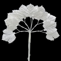 Pomito flor mini tela hojas terciopelo hiedra 2,5 x 2,5cm blanca