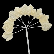Pomito flor mini tela hojas terciopelo hiedra 2,5 x 2,5 cm crudo