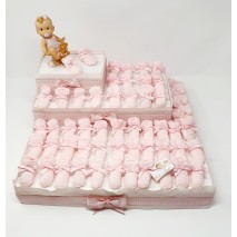 Presentación 55 montajes bebe patin lana 4 x 3 cm rosa