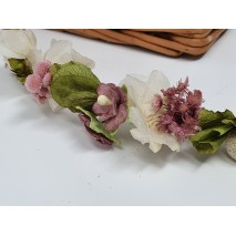 Corona abierta de niña línea Aro de 35 cm flores preservadas
