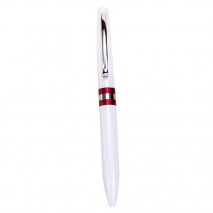 Regalo bolígrafo personalizable blanco 14 cm franja rojo