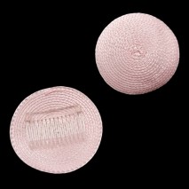 Base tocado paja sintética con peinecilla 11 cm rosa bebe