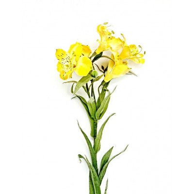 Alstroemeria artificial luxe x 5 flores amarilla