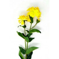 Zinnia artificial x 2 flores amarilla