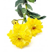 Zinnia artificial x 2 flores amarilla