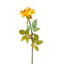 Rosa artificial abierta 80cm naranja/ocre