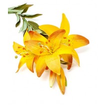 Lilium artificial x 3 flores naranja
