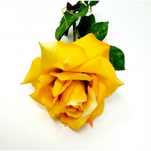 Rosa abierta artificial 80 cm amarilla