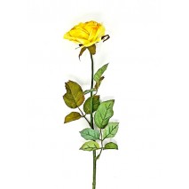 Rosa abierta inglesa artificial 70 cm amarilla