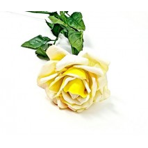 Rosa abierta artificial 70 cm amarilla