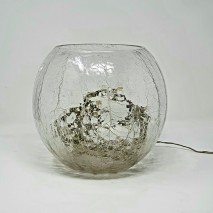 Pecera cristal craquelada d. 20cm con miniluces