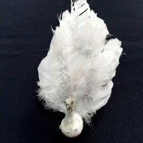 Colgante pavo real blanco/plata 20cm