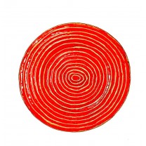 Bajoplato plástico redondo rojo/dorado d.31cm