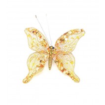 Detalle navideño mariposa 12,5 cm dorada