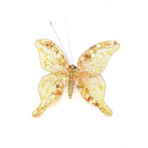 Detalle navideño mariposa 12,5cm dorada