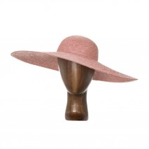 Pamela paja abombada copa d.52-53 cm x 8 cm ala 17 cm rosa vintage