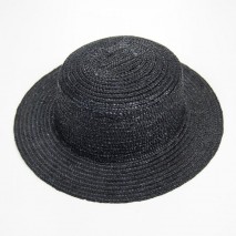 Sombrero canotier paja copa 8 cm ala 6 cm negro