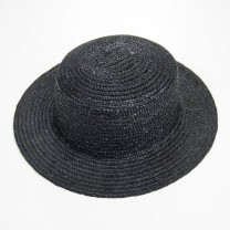 Sombrero canotier paja copa 8cm ala 6cm negro