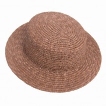 Sombrero canotier paja copa 8 cm ala 6 cm rosa palo