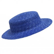 Sombrero canotier paja copa 6 cm ala 6,5-7 cm azulina