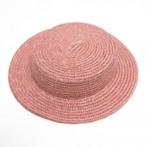 Sombrero canotier niño paja copa 5 cm ala 5 cm t.52 rosa vintage