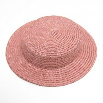 Sombrero canotier niño paja copa 5cm ala 5cm t.52 rosa vintage