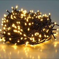 Mini luces navidad guirnalda 100 luces cálida interior cable negro