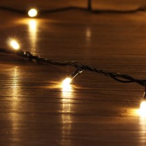 Mini luces navidad guirnalda 100 luces cálida interior cable negro