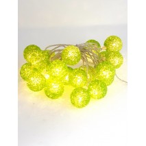 Mini luces navidad guirnalda 20 bolas verde d.3,5cm