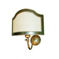 Lámpara aplique bronce envejecido c/media pantalla pergamino 25 x 19 x 31cm
