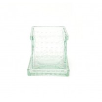 Vaso cristal cuadrado c/bandeja cuadrada Urbe 11,3 x 11,3 transparente