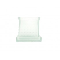Vaso cristal acido cuadrado c/bandeja cuadrada Urbe 11,3 x 11,3 transparente