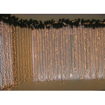 Mini luces navidad cortina exterior 2 x 2 500 luces blanca cálida