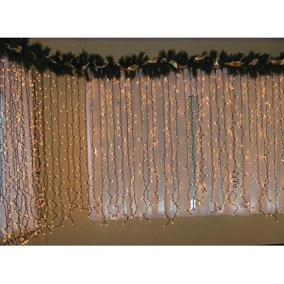 Mini luces navidad cortina exterior 2 x  1 210 luces blanca cálida multifunción