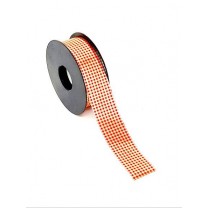 Rollo cinta papel metalizada 31mm x 50 mtos. cuadros rojos