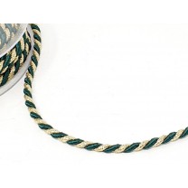 Rollo cordón rayón 6mm x 15 mts. verde/dorado