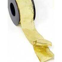 Rollo cinta tela 36mm x 10mtros. alambrada lamé dorada