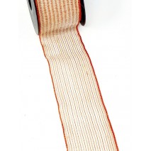 Rollo cinta tela yute natural c/rayas 65mm x 10mtros  cobre
