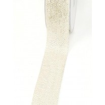 Rollo cinta tela yute 40mm x 15mtros. plata/blanco