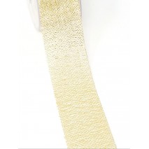 Metro cinta tela yute 60mm dorado/blanco
