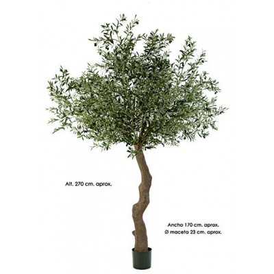 70 Frutos artplants.de Olivo Artificial Árbol de Olivo Planta Decorativa 120cm en Maceta 2290 Hojas 