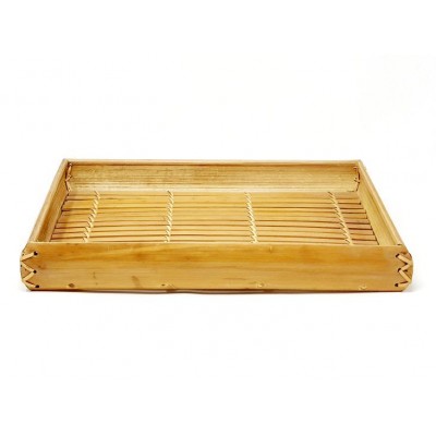 Bandeja rectangular bambú miel 37 x 26cm