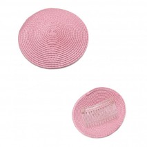 Base tocado paja sintética con peinecilla 11 cm rosa maquillaje
