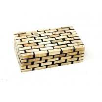 Caja madera 11 x 6cm decorada hueso brick 